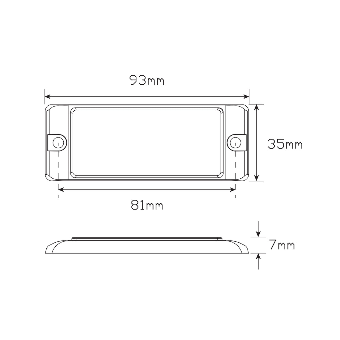 LED Autolamps 7035A Amber Reflector with mounting bracket