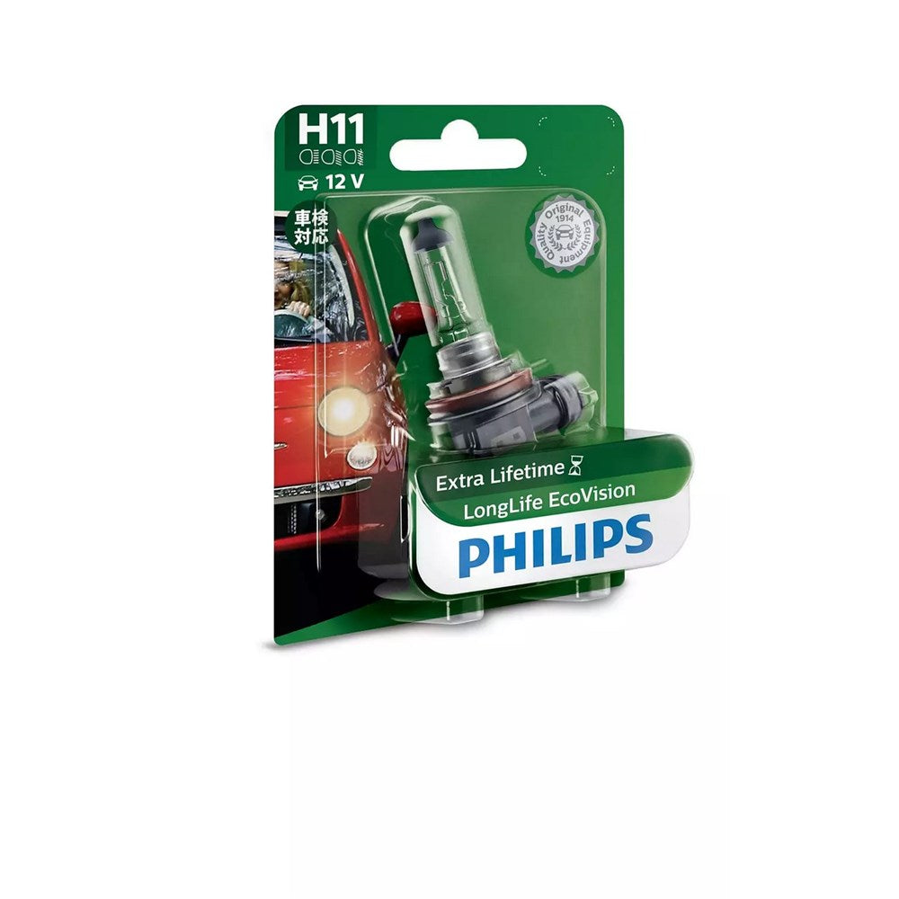 Philips 12362LLECOB1 LongLife EcoVision 12V H11 55W Globe (Single)