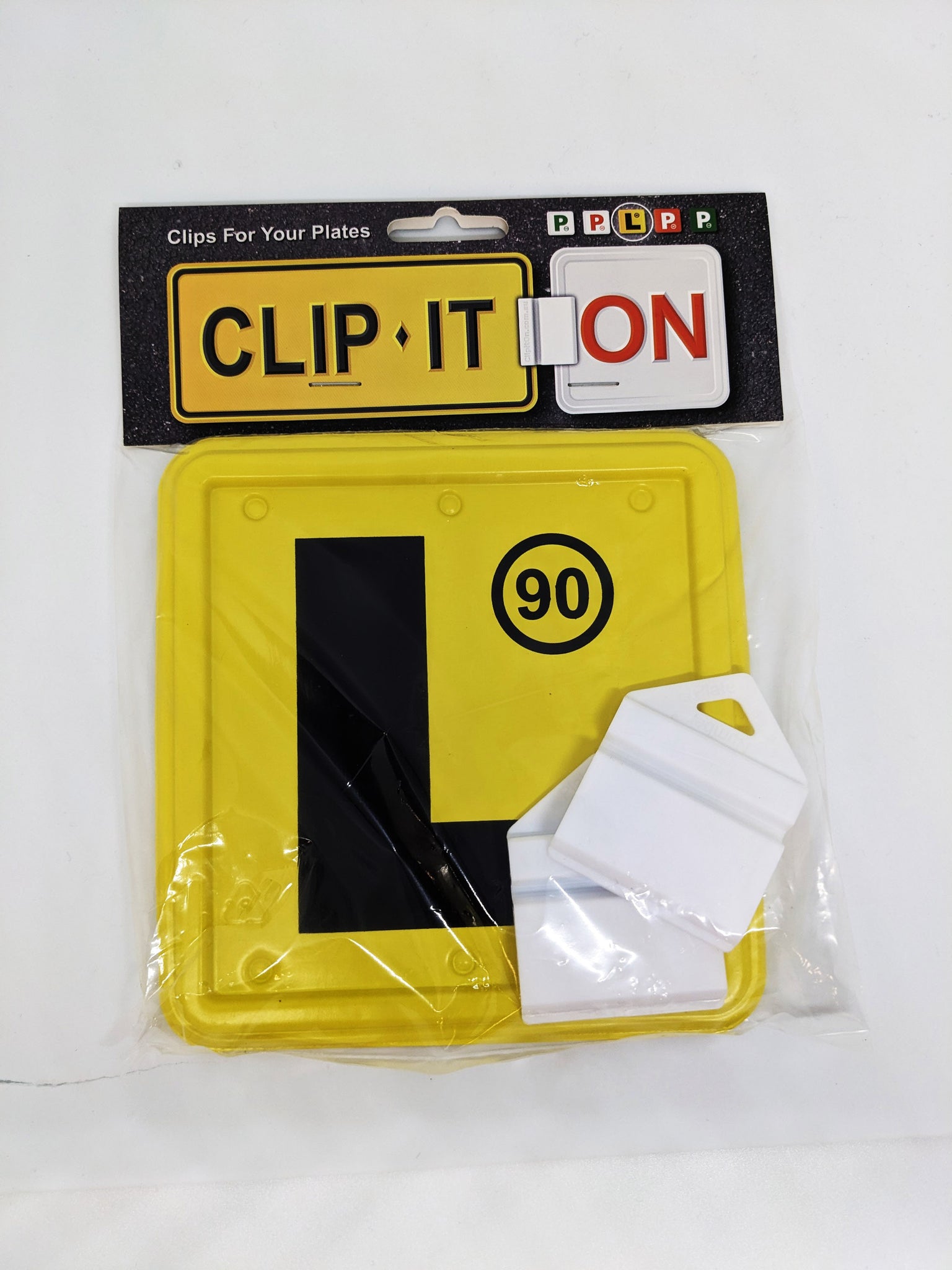 Clip It On 2 x Black L Plates on Yellow Background Suits NSW - B2C2CL90