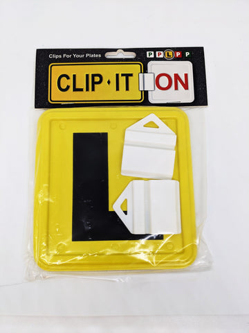 Clip It On 2 x Black L Plates on Yellow Background Suits ACT, QLD, SA, TAS, VIC - B2C2CL