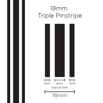 SAAS 11101 18mm Triple Stripe - Black