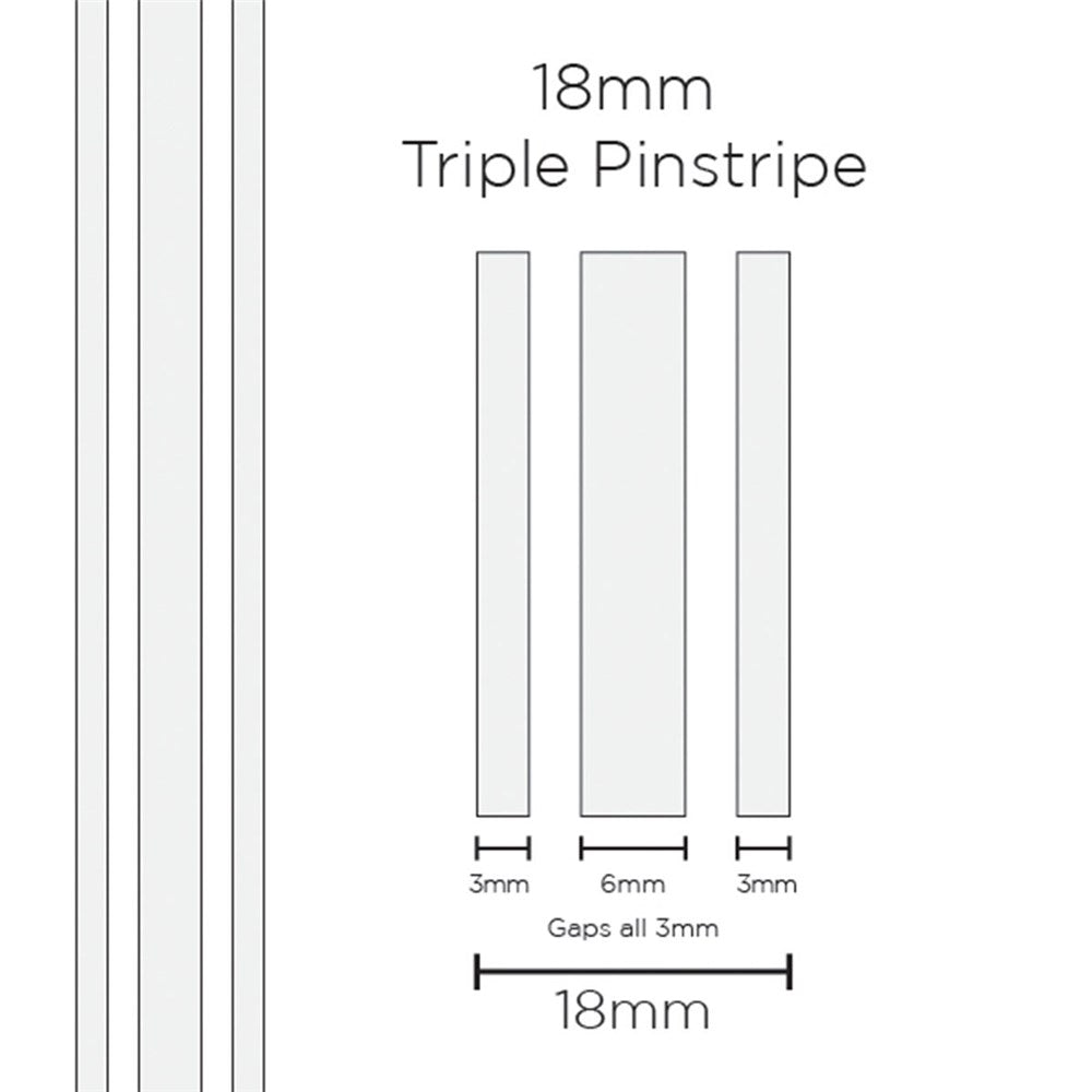 SAAS 11102 18mm Triple Stripe - White