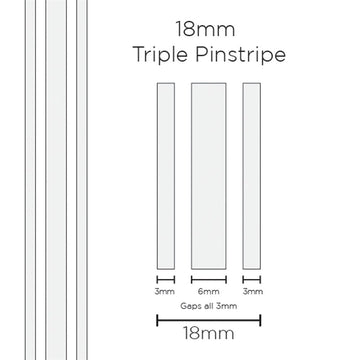 SAAS 11102 18mm Triple Stripe - White