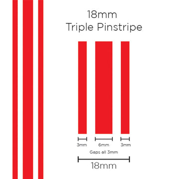 SAAS 18mm Pinstripe - Triple Red (10m) - 11103