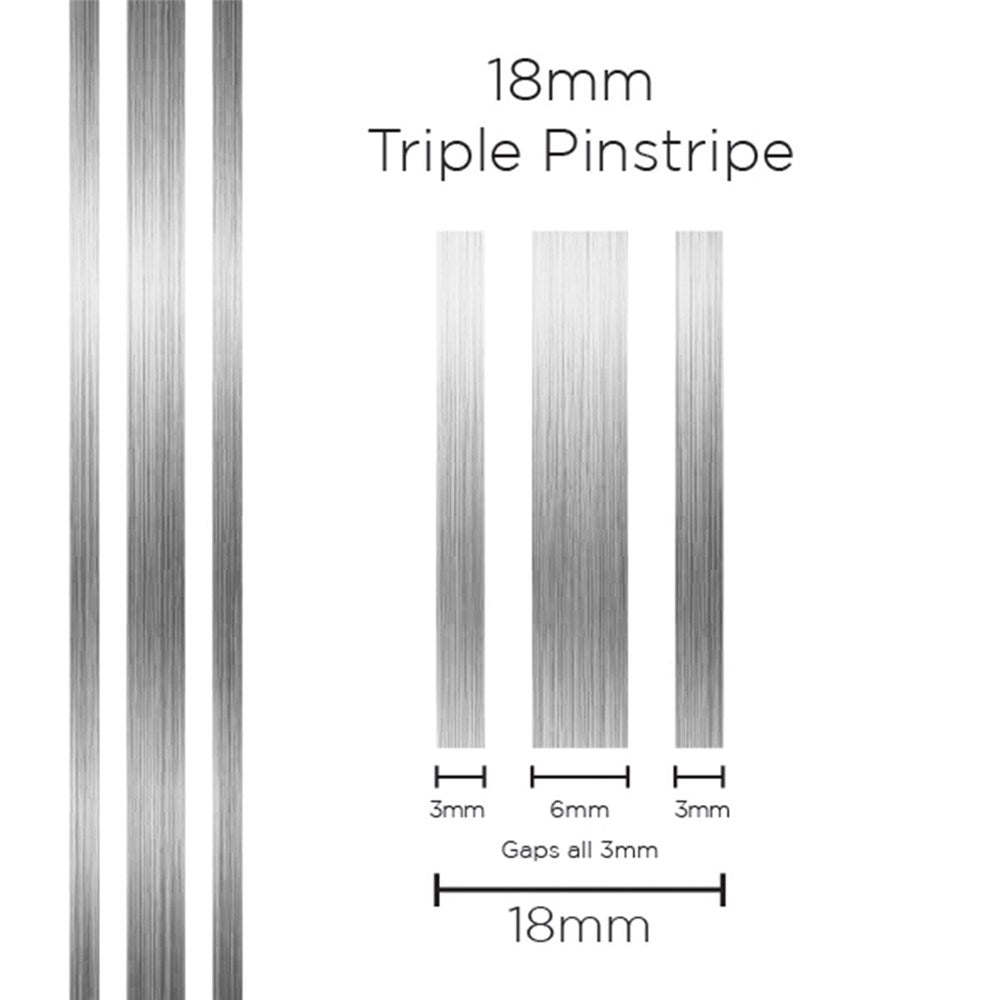 SAAS 18mm Pinstripe - Triple Silver (10m) - 11107