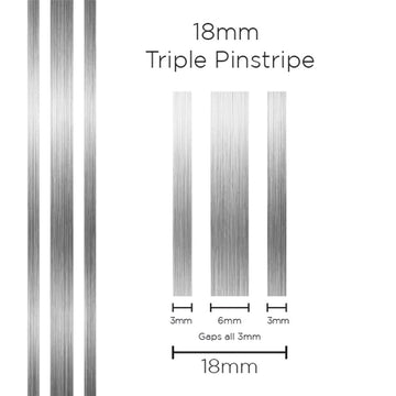 SAAS 18mm Pinstripe - Triple Silver (10m) - 11107