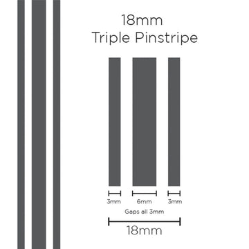 SAAS 11108 18mm Triple Stripe - Charcoal