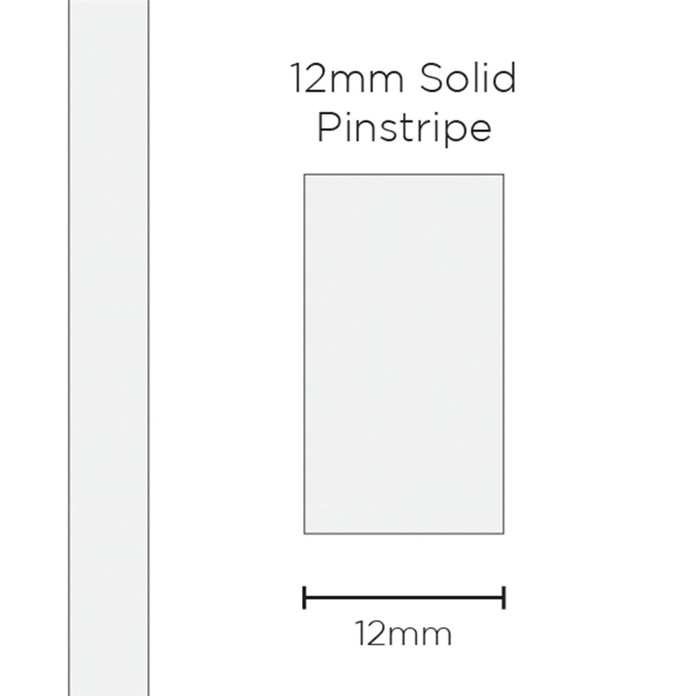 SAAS 12mm Pinstripe - Solid White (10m) - 11402