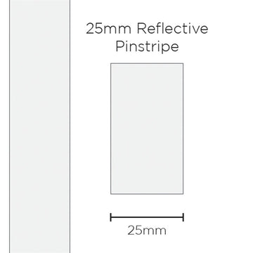 SAAS 11696 Pinstripe 25mm Solid Reflective - White