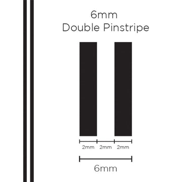 SAAS 1301 Pinstripe 6mm Double Stripe - Black