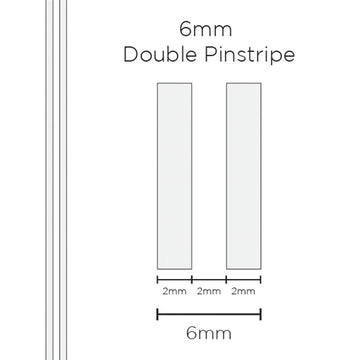 SAAS 1302 Pinstripe 6mm Double Stripe - White