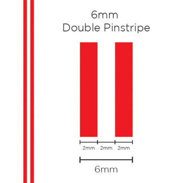 SAAS 1303 Pinstripe 6mm Double Stripe - Red