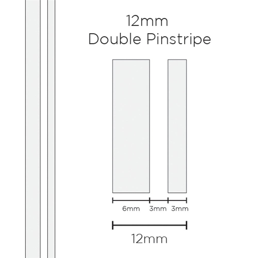 SAAS 1602 Pinstripe 12mm Double Stripe - White