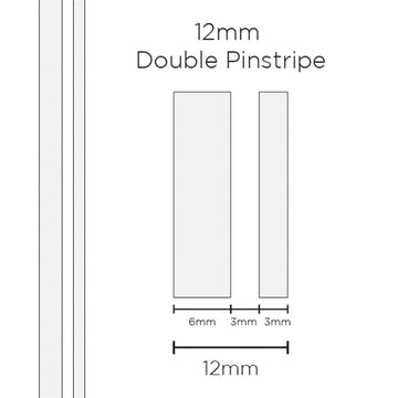 SAAS 1602 Pinstripe 12mm Double Stripe - White