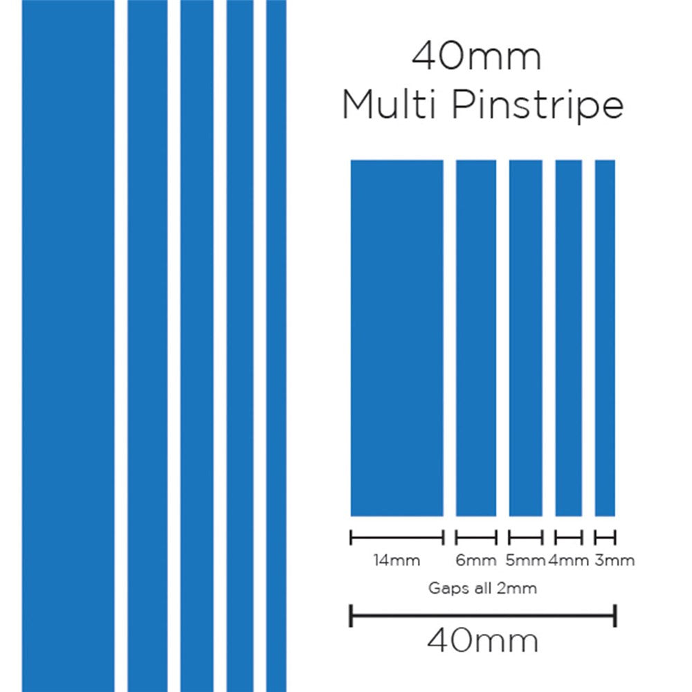 SAAS 1904 Pinstripe 40mm Multi Stripe - Medium Blue