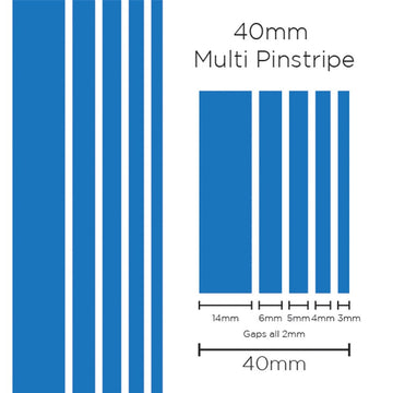 SAAS 1904 Pinstripe 40mm Multi Stripe - Medium Blue