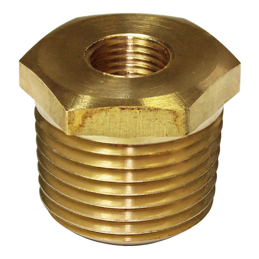 SAAS Brass Sender Adapter Bush 1/2-14 NPT to 1/8-27 NPT - SGA-320053