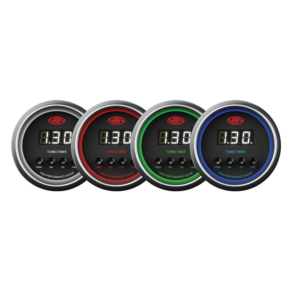 SAAS 52mm Black Muscle Series Digital Automatic Turbo Timer - SG-DTT52B