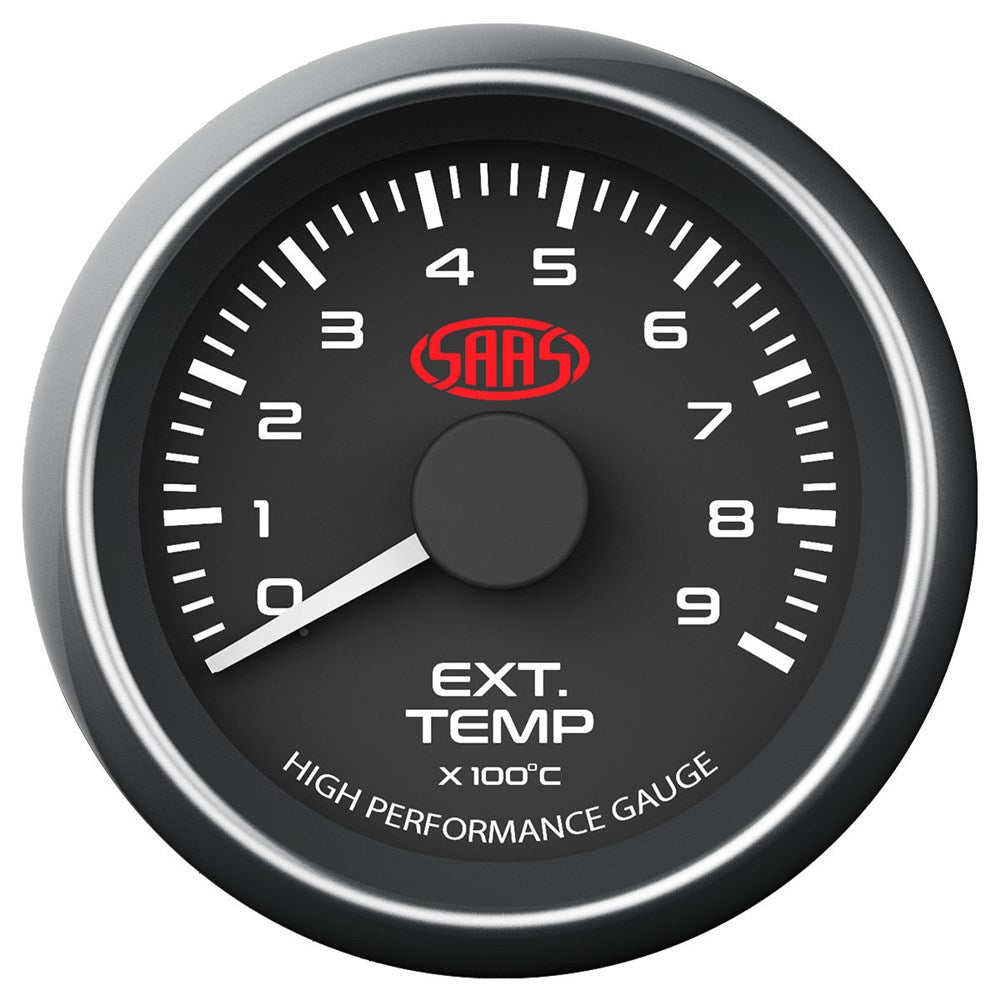 SAAS 52mm Black Muscle Series EGT Exhaust Temperature Gauge (0-900C) - SG-EXT52B1