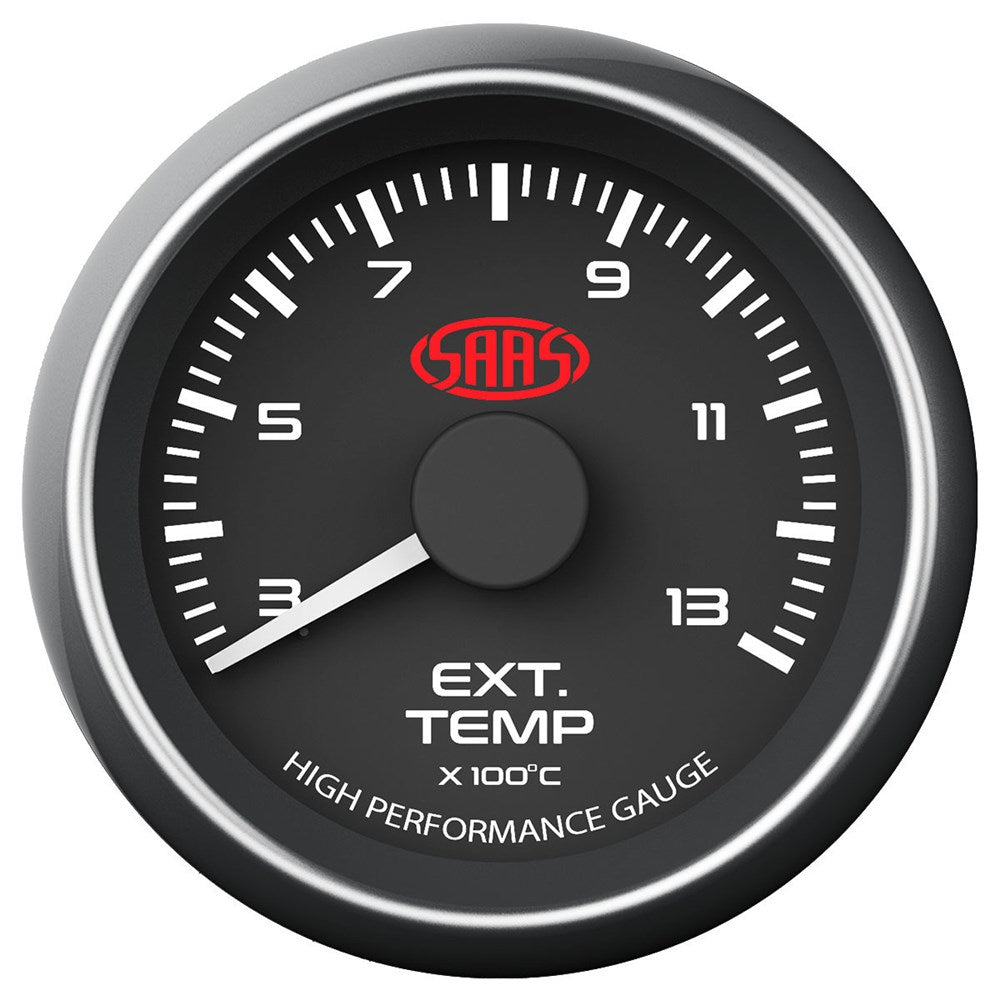 SAAS 52mm Black Muscle Series EGT Exhaust Temperature Gauge (300-1300C) - SG-EXT52B