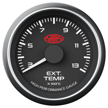 SAAS 52mm Black Muscle Series EGT Exhaust Temperature Gauge (300-1300C) - SG-EXT52B