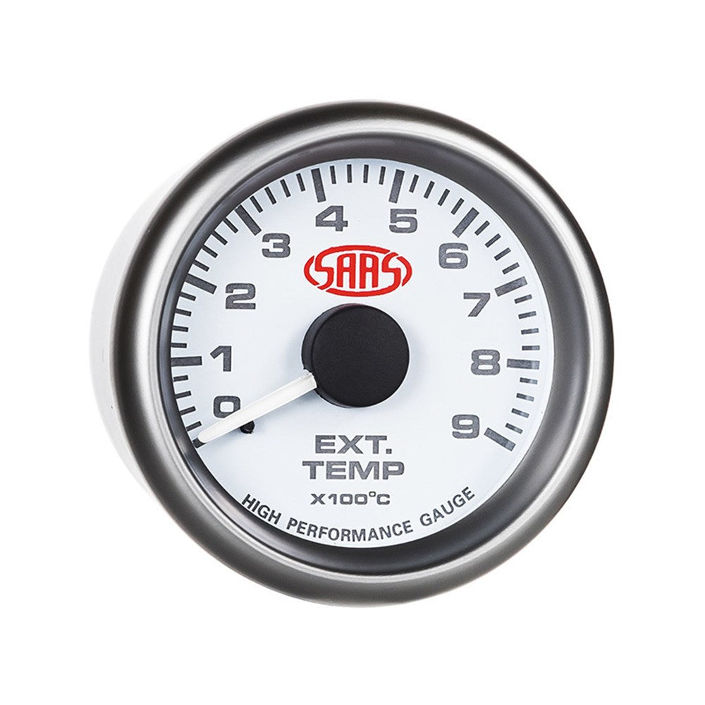 SAAS 52mm White Muscle Series EGT Exhaust Temperature Gauge (0-900C) - SG-EXT52W1