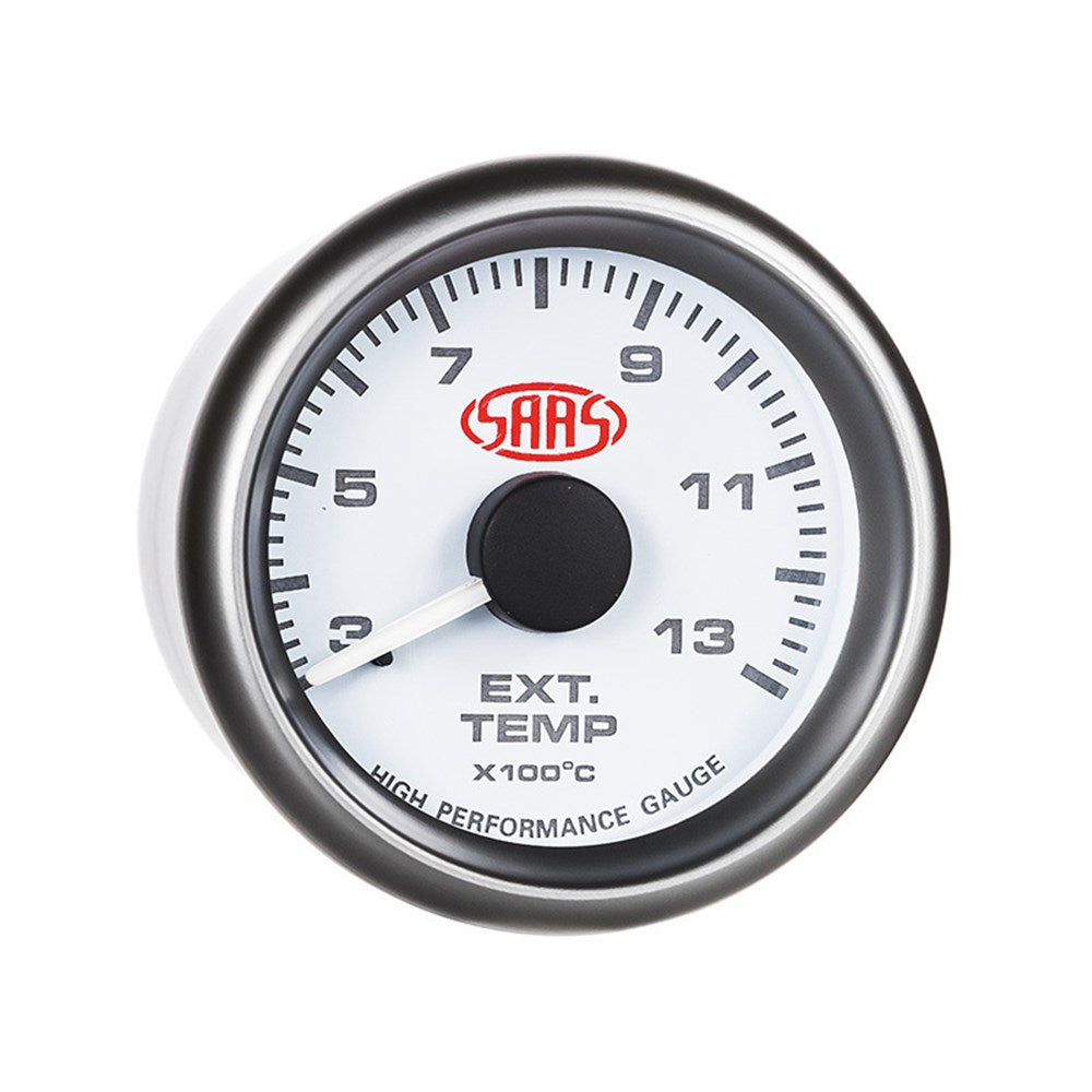 SAAS 52mm White Muscle Series EGT Exhaust Temperature Gauge (300-1300C) - SG-EXT52W