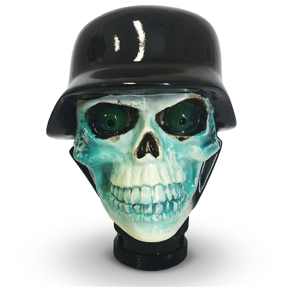 SAAS Skull Gear Knob with Helmet - White - SGKS06W