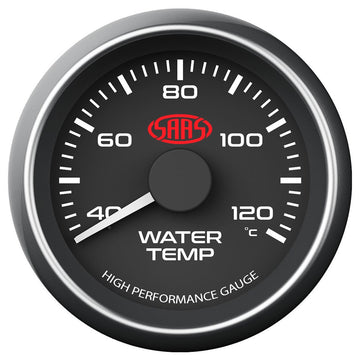 SAAS 52mm Black Muscle Series Water Temperature Gauge (40-120C) - SG-WT52B