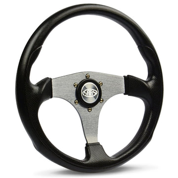 SAAS 14" ADR Compliant Octane Poly Grip Steering Wheel with Three Titanium-Look Spokes - SW515T-R