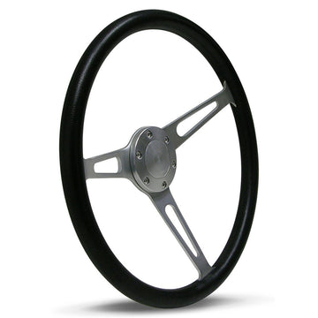 SAAS 15" ADR Compliant Poly Grip Steering Wheel with Three Brushed Alloy Spokes - SW702BAP