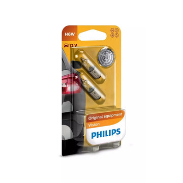 Philips 12036B2 Vision Line 12V H6W 6W BAX9s Globes (Twin Pack)