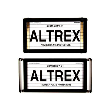 Altrex Number Plate Protector Covers -  NSW 4/3 Figure Black With Lines (250x134mm & 250x134mm) - 4-3L