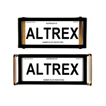 Altrex Number Plate Protector Covers -  Slimline VIC, QLD 4 Figure Black Without Lines (250x100mm & 250x100mm) - 4VSNL