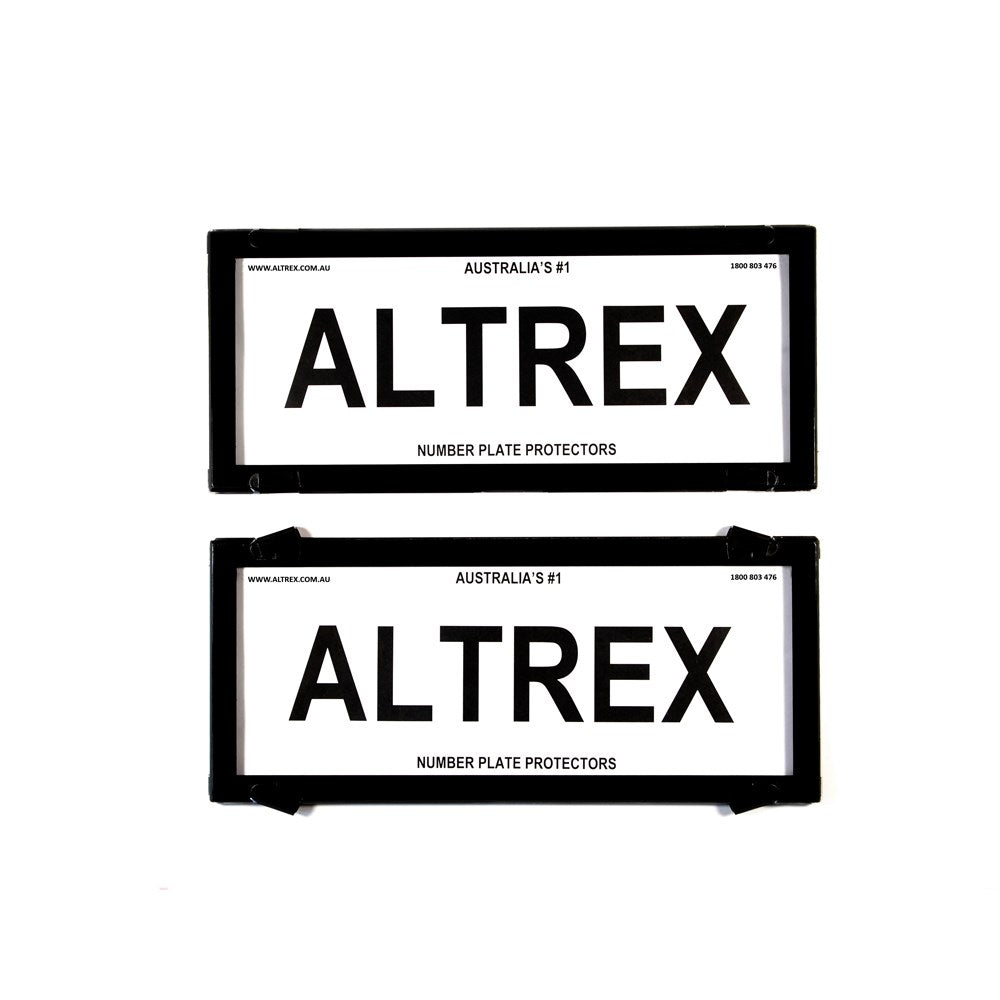 Altrex Number Plate Protector Covers -  NSW, ACT, SA, WA, NT 5 Figure Black Without Lines (314x134mm & 314x134mm) - 5NL