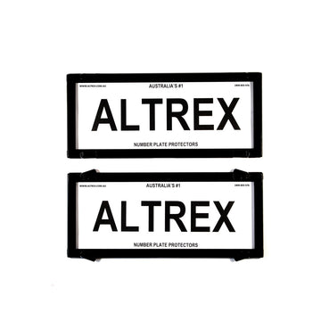 Altrex Number Plate Protector Covers -  NSW, ACT, SA, WA, NT 5 Figure Black Without Lines (314x134mm & 314x134mm) - 5NL