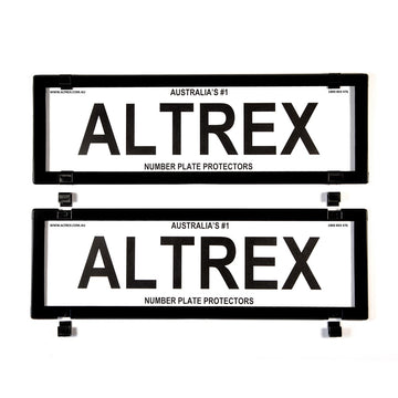 Altrex Number Plate Protector Covers -  VIC 5 Figure Dual Slimline Black Without Lines (315x100mm & 315x100mm) - 5VSNL