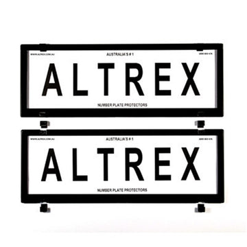 Altrex Number Plate Protector Covers -  Standard Size Black Without Lines (372x134mm & 372x134mm) - 6CNL