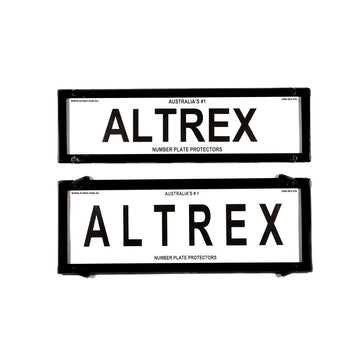 Altrex Number Plate Protector Covers -  NSW HSV and FPV Slimline Black Without Lines (372x107mm & 372x134mm) - 6HPVSNL