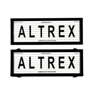 Altrex Number Plate Protector Covers -  Standard Size Black With Lines (372x134mm & 372x134mm) - 6L