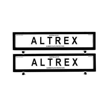 Altrex Number Plate Protector Covers -  European Classic Full Size Front and Rear Black Without Lines (520x110mm & 520x110mm) - 6NLE