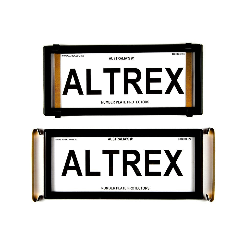 Altrex Number Plate Protector Covers -  NSW Historic Black Without Lines (250x95mm & 250x95mm) - 6NLH