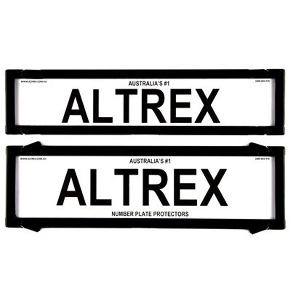 Altrex Number Plate Protector Covers -  NSW & SA Premium Combination Black Without Lines (372x84mm & 372x107mm) - 6NLP