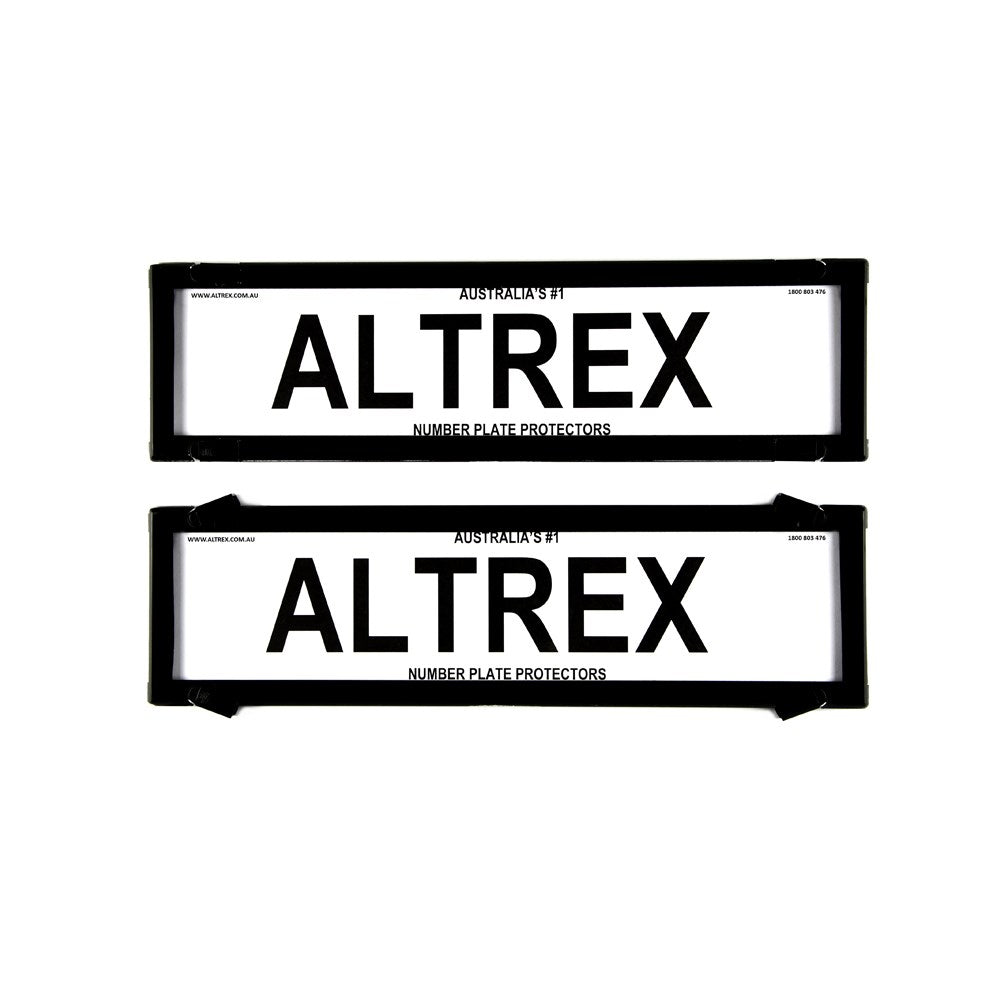 Altrex Number Plate Protector Covers -  NSW Premium Dual Back Black Without Lines (372x107mm & 372x107mm) - 6NLPDB