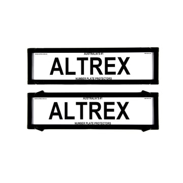 Altrex Number Plate Protector Covers -  NSW Premium Dual Back Black Without Lines (372x107mm & 372x107mm) - 6NLPDB