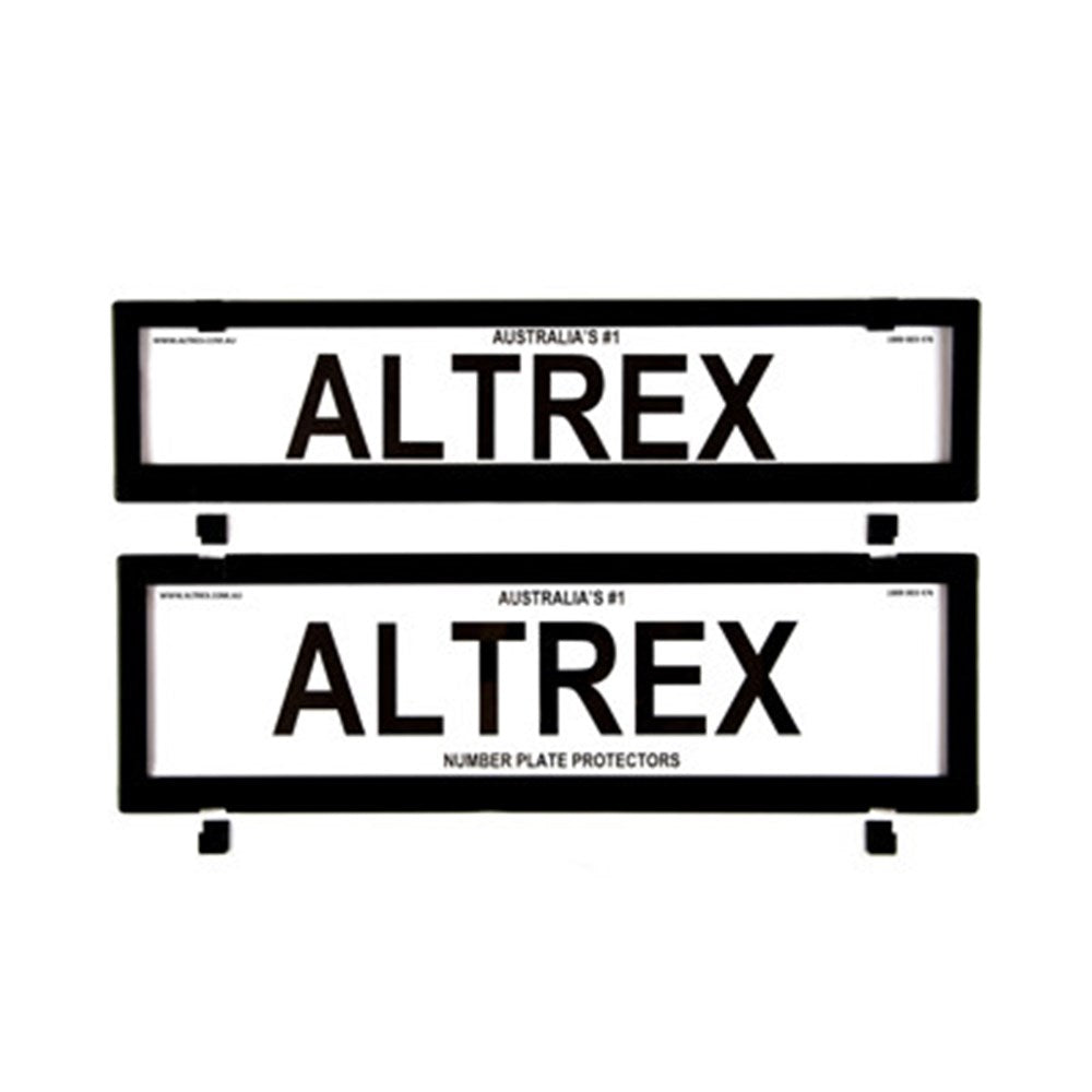 Altrex Number Plate Protector Covers -  Slimline Black Without Lines (372x84mm & 372x107mm) - 6PCNL