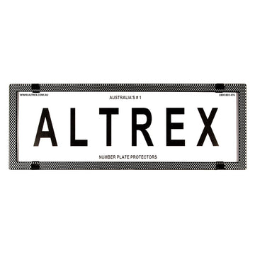 Altrex Number Plate Protector Covers -  Standard Size Silver Carbon Fibre Without Lines (372x134mm & 372x134mm) - 6SES