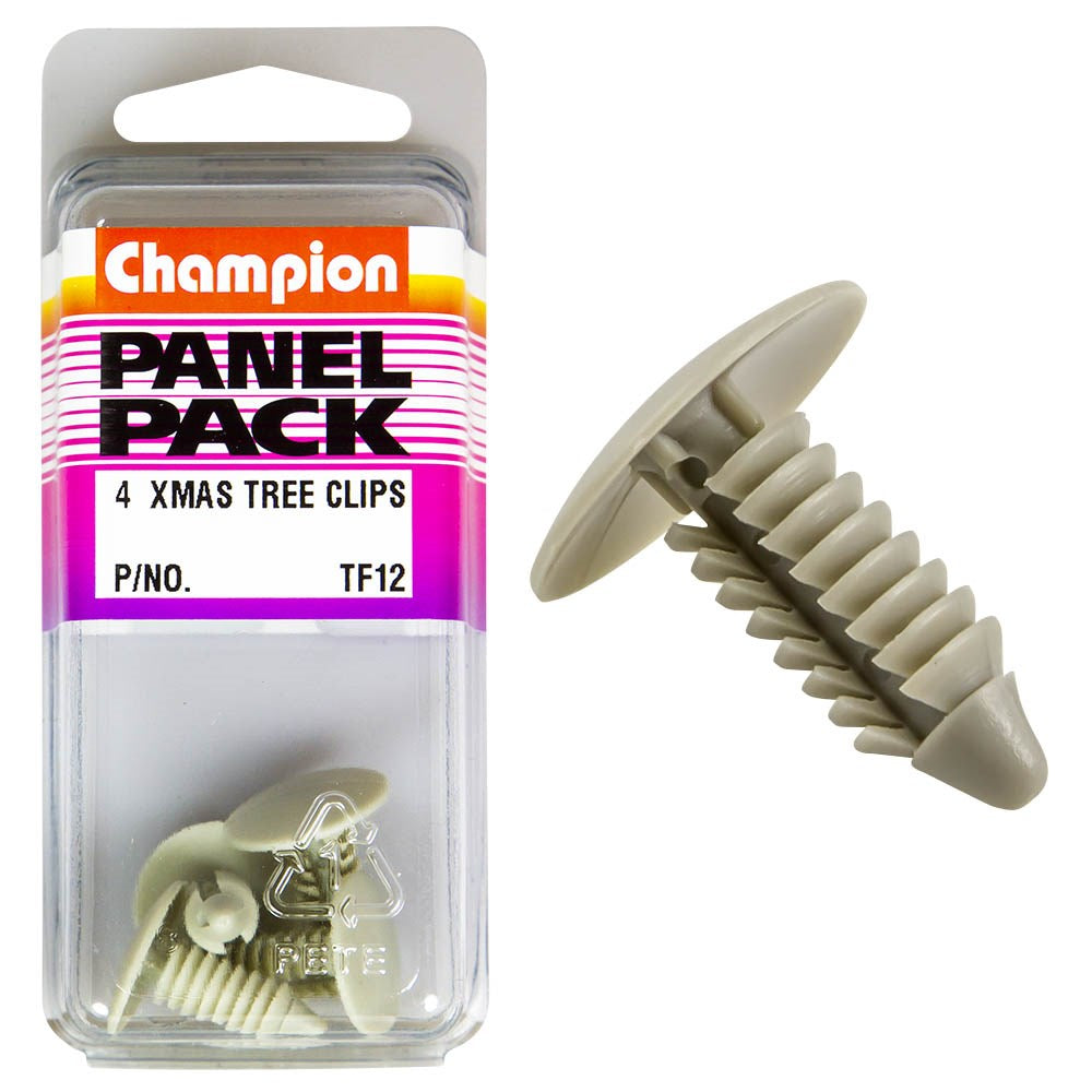 Champion Fasteners Christmas Tree Clips (17.5mm Head, 21mm Length, 8mm Stem) - Pack of 4 - TF12