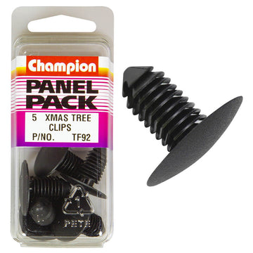 Champion Fasteners Christmas Tree Clips (25mm Head, 21mm Length, to Suit 10mm Hole) - Pack of 5 - TF92