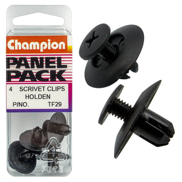 Champion Fasteners Scrivets (20mm Head, 9mm Length, to Suit 6mm Hole) - Pack of 4 - TF29